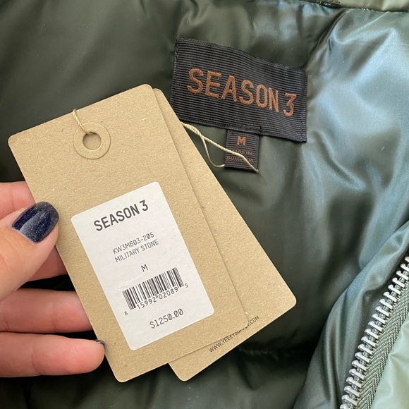 NWT Yeezy Season 3 Military Waxed Down Jacket/Coat/Parka Mens Medium - Picture 3 of 5